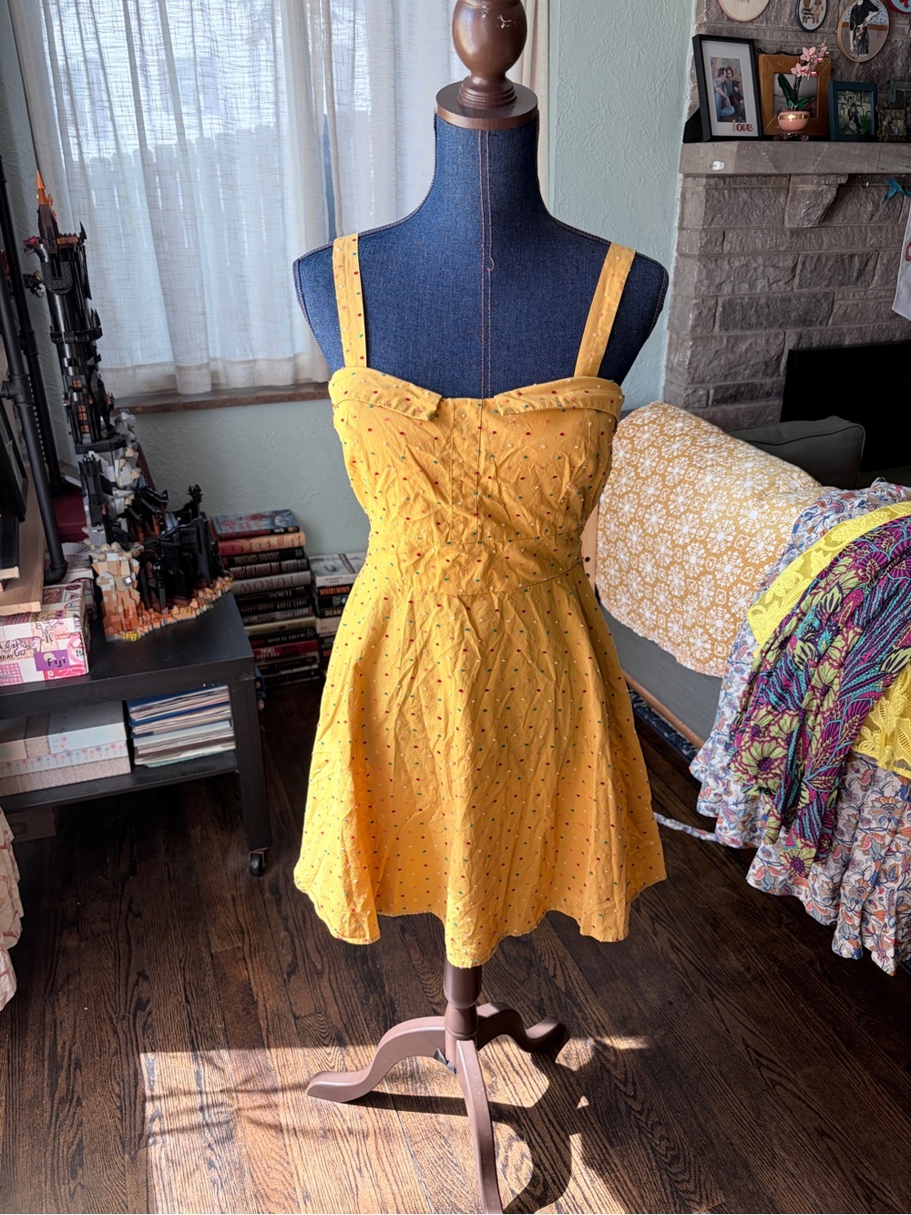 HeartSoul Yellow  Sleeveless Fit-and-Flare Mini Dress